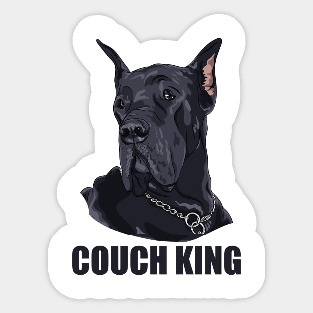 Great Dane Couch King Sticker by obet619315